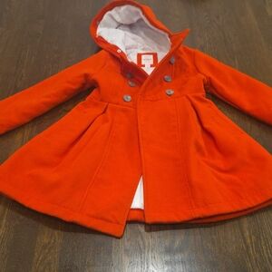 Cat & Jack Bright Red Hooded Pea Coat